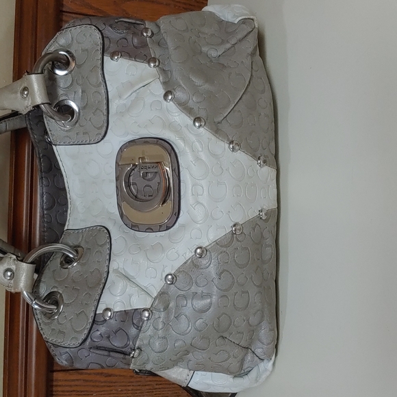 Guess Leather Studded Satchel Bag - Picture 3 of 17